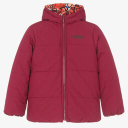 كينزو كيدز-معطف بافر بوجهين لون بنفسجي تينز بناتي | Childrensalon Outlet