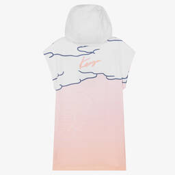 KENZO KIDS-فستان تينز بناتي قطن جيرسي لون زهري وأبيض | Childrensalon Outlet