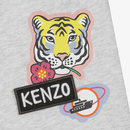 KENZO KIDS-Серые хлопковые шорты с тигром | Childrensalon Outlet