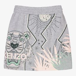 KENZO KIDS-Teen Girls Grey Jersey Skirt | Childrensalon Outlet