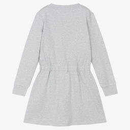 KENZO KIDS-Teen Girls Grey Marl Cotton Jersey Dress | Childrensalon Outlet
