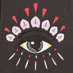 KENZO KIDS-Серое платье с подмигивающим глазом для девочек-подростков | Childrensalon Outlet