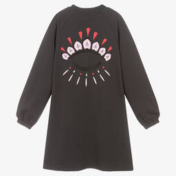 KENZO KIDS-Серое платье с подмигивающим глазом для девочек-подростков | Childrensalon Outlet