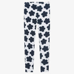 KENZO KIDS-Кремовые хлопковые легинсы с цветами | Childrensalon Outlet