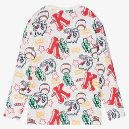 KENZO KIDS-توب تينز بناتي قطن جيرسي لون عاجي | Childrensalon Outlet
