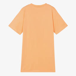 KENZO KIDS-Оранжевое хлопковое платье с жирафом | Childrensalon Outlet