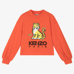 KENZO KIDS-Оранжевый хлопковый свитшот KOTORA | Childrensalon Outlet