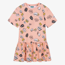 KENZO KIDS-Teen Girls Pink Cotton Tiger Graphic Dress | Childrensalon Outlet