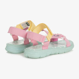 KENZO KIDS-Розово-зеленые сандалии на липучках | Childrensalon Outlet
