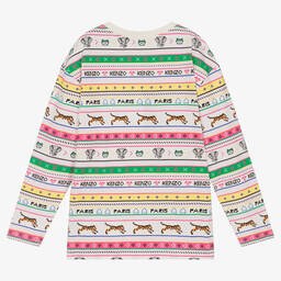 KENZO KIDS-Розовый топ из хлопкового джерси в полоску | Childrensalon Outlet