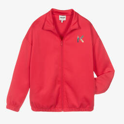KENZO KIDS-توب بسحّاب جيرسي لون زهري فوشيا | Childrensalon Outlet