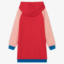 KENZO KIDS-Teen Girls Red Cotton Colourblock Dress | Childrensalon Outlet