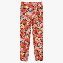 KENZO KIDS-Teen Girls Red Cotton Floral Joggers | Childrensalon Outlet