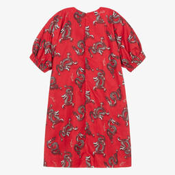 KENZO KIDS-Красное платье с драконами для девочек-подростков | Childrensalon Outlet