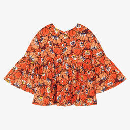 KENZO KIDS-Teen Girls Red Floral Blouse | Childrensalon Outlet