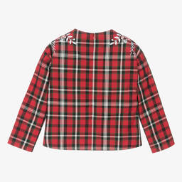 KENZO KIDS-Teen Girls Red & Green Festive Tartan Blouse | Childrensalon Outlet