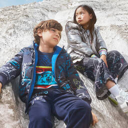 KENZO KIDS-Teen Girls Silver Puffer Coat | Childrensalon Outlet