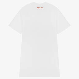 KENZO KIDS-فستان تينز بناتي قطن لون أبيض | Childrensalon Outlet