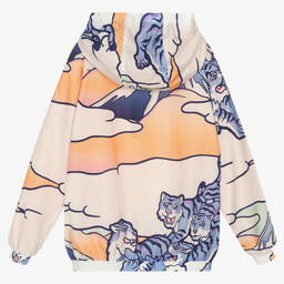 KENZO KIDS-جاكيت هودي واقي من الرياح تينز بناتي لون أبيض | Childrensalon Outlet