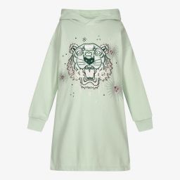 KENZO KIDS-Teen Green Tiger Hoodie Dress | Childrensalon Outlet