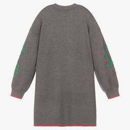 KENZO KIDS-Teen Grey Knitted Giraffe Dress | Childrensalon Outlet