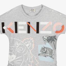KENZO KIDS-Серый комбинезон с тигром для подростков | Childrensalon Outlet