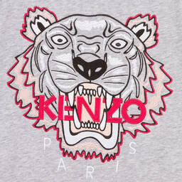 KENZO KIDS-سويتشيرت تينز بناتي قطن لون رمادي | Childrensalon Outlet