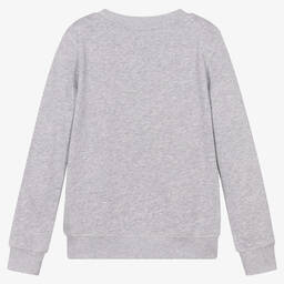 KENZO KIDS-سويتشيرت تينز بناتي قطن لون رمادي | Childrensalon Outlet
