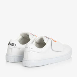 KENZO KIDS-Teen Ivory Leather Elephant Trainers | Childrensalon Outlet