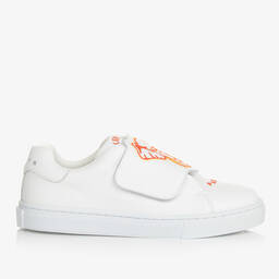 KENZO KIDS-Teen Ivory Leather Elephant Trainers | Childrensalon Outlet