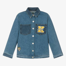 KENZO KIDS-Teen Mid Blue Denim Jacket | Childrensalon Outlet