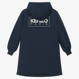 KENZO KIDS-Teen Navy Blue Hooded Down Padded Coat | Childrensalon Outlet