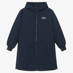 KENZO KIDS-Teen Navy Blue Hooded Down Padded Coat | Childrensalon Outlet
