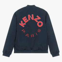 KENZO KIDS-Синяя куртка-бомбер на молнии для подростков | Childrensalon Outlet
