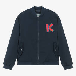 KENZO KIDS-Синяя куртка-бомбер на молнии для подростков | Childrensalon Outlet