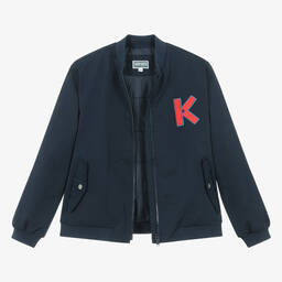 KENZO KIDS-Синяя куртка-бомбер на молнии для подростков | Childrensalon Outlet