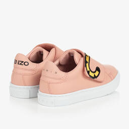 KENZO KIDS-Розовые кожаные кроссовки с тигром | Childrensalon Outlet