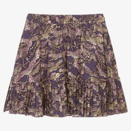 KENZO KIDS-Фиолетовая юбка с гепардами для подростков | Childrensalon Outlet