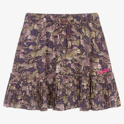 KENZO KIDS-Фиолетовая юбка с гепардами для подростков | Childrensalon Outlet