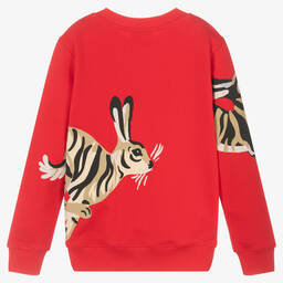 KENZO KIDS-Красный свитшот с зайцем | Childrensalon Outlet