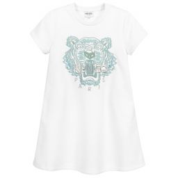 KENZO KIDS-Teen White Tiger Jersey Dress | Childrensalon Outlet