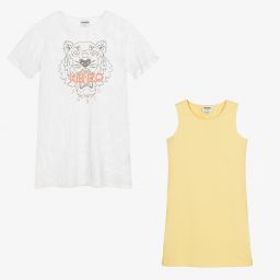 KENZO KIDS-Teen Yellow 2-in-1 Tiger Dress | Childrensalon Outlet