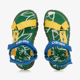 KENZO KIDS-Желто-зеленые сандалии на липучке | Childrensalon Outlet