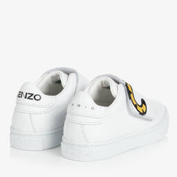 KENZO KIDS-White KOTORA Tiger Leather Trainers | Childrensalon Outlet