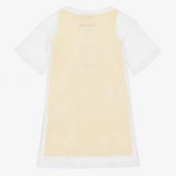 KENZO KIDS-Yellow 2-in-1 Mesh Tiger Dress | Childrensalon Outlet