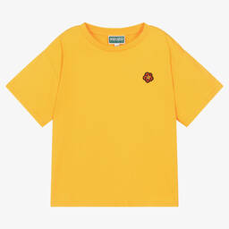 KENZO KIDS-Yellow Cotton Boke Flower T-Shirt | Childrensalon Outlet