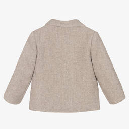Kidiwi-Beige Herringbone Tweed Jacket | Childrensalon Outlet
