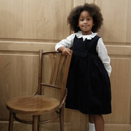 Kidiwi-فستان قطن كوردروي و قيص لون كحلي و أبيض | Childrensalon Outlet