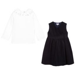 Kidiwi-فستان قطن كوردروي و قيص لون كحلي و أبيض | Childrensalon Outlet