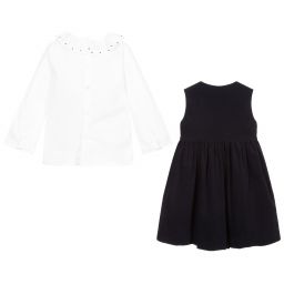 Kidiwi-فستان قطن كوردروي و قيص لون كحلي و أبيض | Childrensalon Outlet